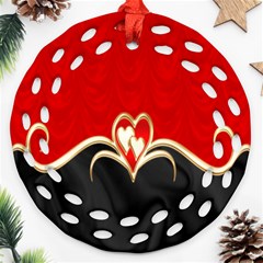 Red Black Background Wallpaper Bg Round Filigree Ornament (two Sides)