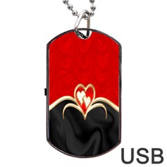 Red Black Background Wallpaper Bg Dog Tag Usb Flash (one Side) by Celenk