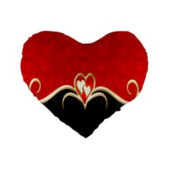 Red Black Background Wallpaper Bg Standard 16  Premium Flano Heart Shape Cushions by Celenk