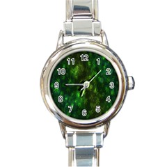 Bokeh Background Texture Marijuana Round Italian Charm Watch