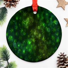 Bokeh Background Texture Marijuana Ornament (Round)