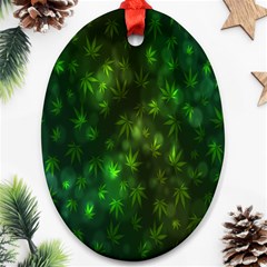 Bokeh Background Texture Marijuana Ornament (Oval)