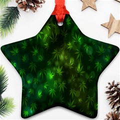 Bokeh Background Texture Marijuana Ornament (Star)