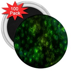 Bokeh Background Texture Marijuana 3  Magnets (100 pack)