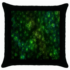 Bokeh Background Texture Marijuana Throw Pillow Case (Black)