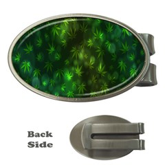 Bokeh Background Texture Marijuana Money Clips (Oval) 