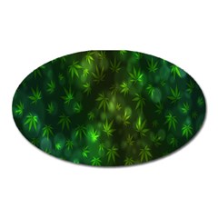 Bokeh Background Texture Marijuana Oval Magnet