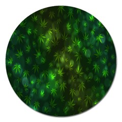 Bokeh Background Texture Marijuana Magnet 5  (Round)