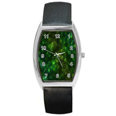 Bokeh Background Texture Marijuana Barrel Style Metal Watch by Celenk