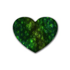 Bokeh Background Texture Marijuana Rubber Coaster (Heart) 