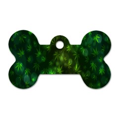 Bokeh Background Texture Marijuana Dog Tag Bone (One Side)