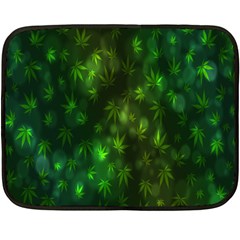 Bokeh Background Texture Marijuana Fleece Blanket (Mini)