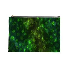 Bokeh Background Texture Marijuana Cosmetic Bag (Large) 