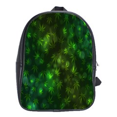 Bokeh Background Texture Marijuana School Bag (Large)