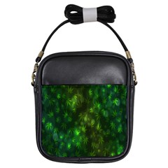 Bokeh Background Texture Marijuana Girls Sling Bags