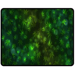 Bokeh Background Texture Marijuana Fleece Blanket (Medium) 