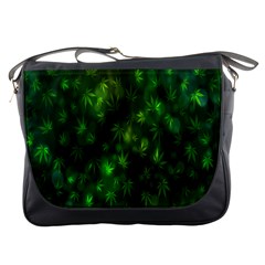 Bokeh Background Texture Marijuana Messenger Bags