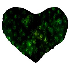 Bokeh Background Texture Marijuana Large 19  Premium Heart Shape Cushions