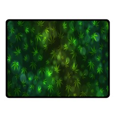 Bokeh Background Texture Marijuana Double Sided Fleece Blanket (Small) 