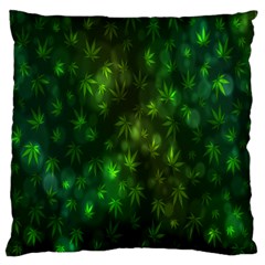 Bokeh Background Texture Marijuana Large Flano Cushion Case (one Side) by Celenk