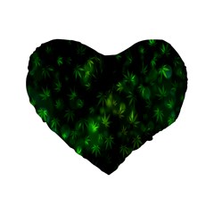 Bokeh Background Texture Marijuana Standard 16  Premium Flano Heart Shape Cushions