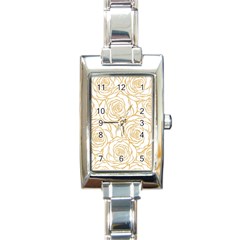 Yellow Peonies Rectangle Italian Charm Watch by NouveauDesign