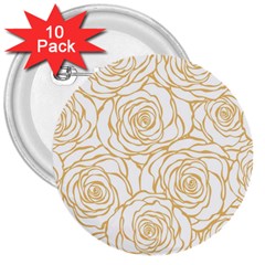 Yellow Peonies 3  Buttons (10 Pack)  by NouveauDesign