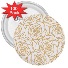 Yellow Peonies 3  Buttons (100 Pack)  by NouveauDesign