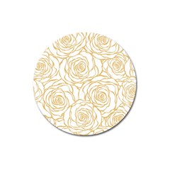 Yellow Peonies Magnet 3  (round) by NouveauDesign