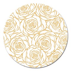 Yellow Peonies Magnet 5  (round) by NouveauDesign