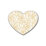 yellow peonies Heart Coaster (4 pack)  Front