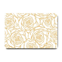 Yellow Peonies Small Doormat  by NouveauDesign