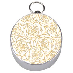 Yellow Peonies Silver Compasses by NouveauDesign