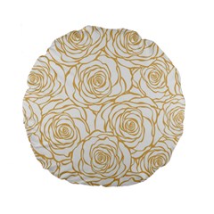 Yellow Peonies Standard 15  Premium Flano Round Cushions by NouveauDesign