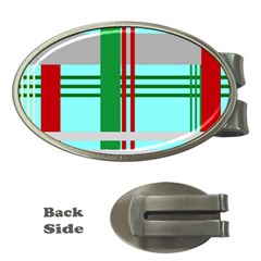 Christmas Plaid Backgrounds Plaid Money Clips (oval)  by Celenk