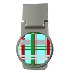 Christmas Plaid Backgrounds Plaid Money Clips (round)  by Celenk