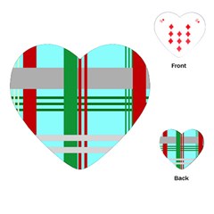 Christmas Plaid Backgrounds Plaid Playing Cards (heart) 