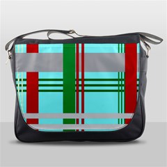 Christmas Plaid Backgrounds Plaid Messenger Bags by Celenk