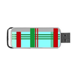 Christmas Plaid Backgrounds Plaid Portable Usb Flash (two Sides) by Celenk