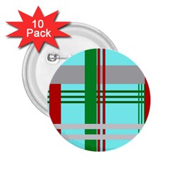 Christmas Plaid Backgrounds Plaid 2 25  Buttons (10 Pack)  by Celenk