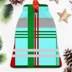 Christmas Plaid Backgrounds Plaid Bell Ornament (two Sides)