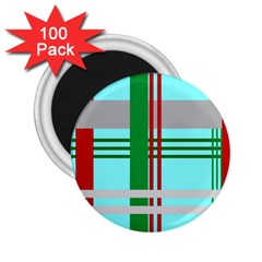 Christmas Plaid Backgrounds Plaid 2 25  Magnets (100 Pack)  by Celenk