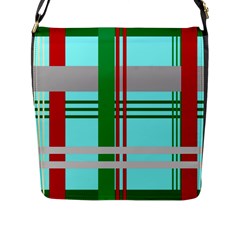 Christmas Plaid Backgrounds Plaid Flap Messenger Bag (l) 