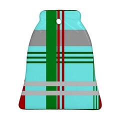 Christmas Plaid Backgrounds Plaid Bell Ornament (two Sides) by Celenk