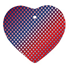 Dots Red White Blue Gradient Ornament (heart) by Celenk