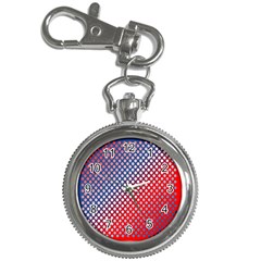 Dots Red White Blue Gradient Key Chain Watches by Celenk