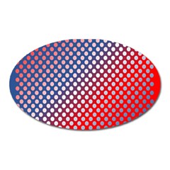 Dots Red White Blue Gradient Oval Magnet by Celenk