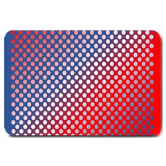 Dots Red White Blue Gradient Large Doormat  by Celenk