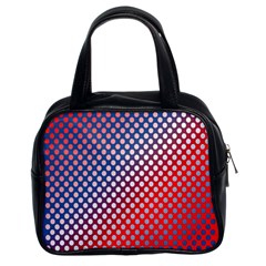 Dots Red White Blue Gradient Classic Handbags (2 Sides) by Celenk