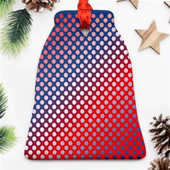 Dots Red White Blue Gradient Bell Ornament (two Sides) by Celenk